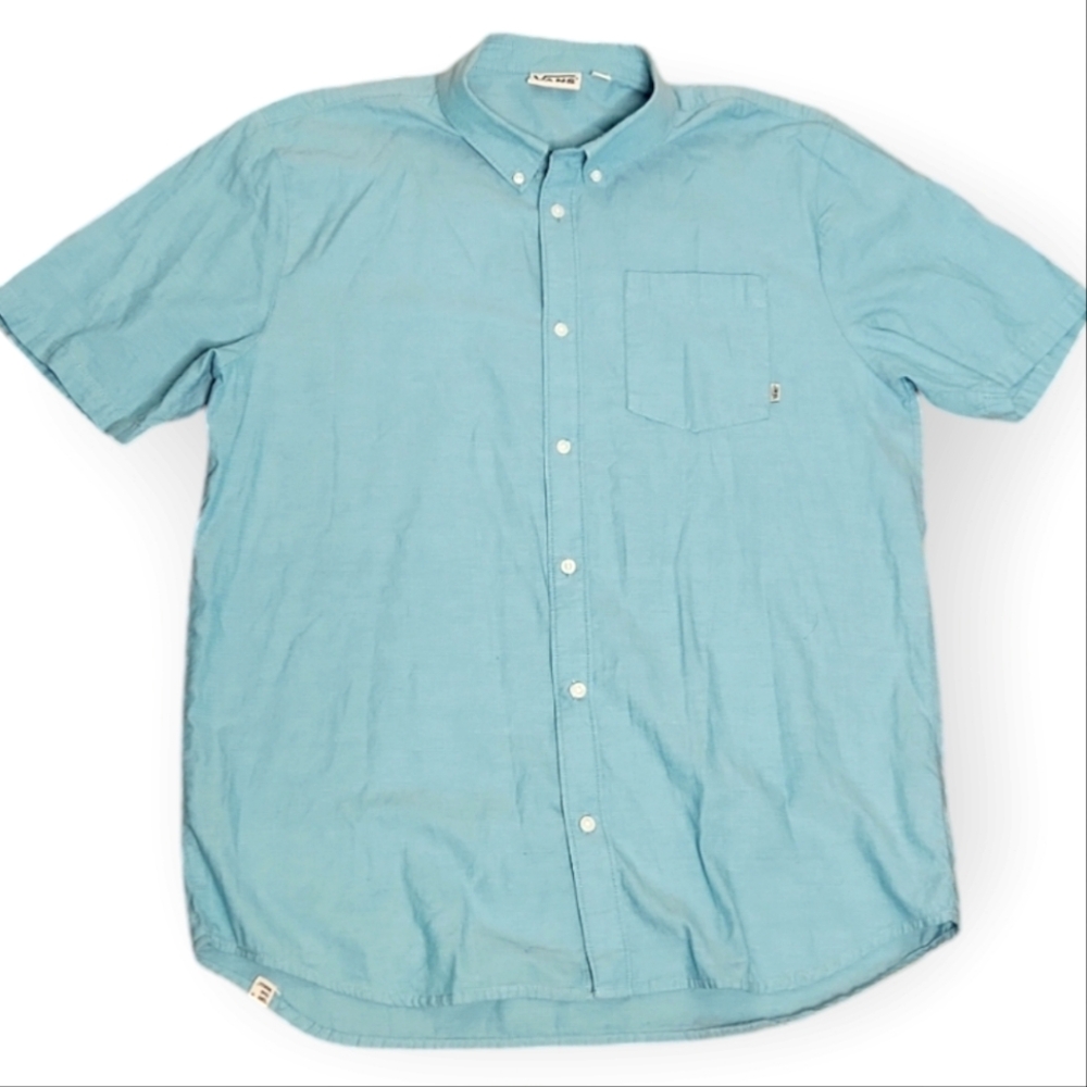 Vans  Blue  Short Sleeve Botton Up Shirt